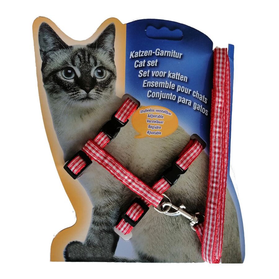 Atlantik Desenli Kedi Göğüs Bel Tasması 20*32 cm Kırmızı