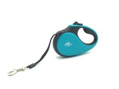 Doggie Soft Seri Otomatik Makaralı Gezdirme Tasması 12 kg / 3 M Turkuaz