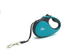 Doggie Soft Seri Otomatik Makaralı Gezdirme Tasması 15 kg / 5 M Turkuaz