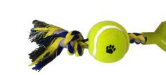 Düğümlü Y Şekilli Tenis Toplu Köpek Oyuncağı 7-37 cm Mavi