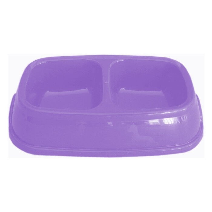 Markapet İkili Plastik Mama ve Su Kabı 200 + 200 ml Mor
