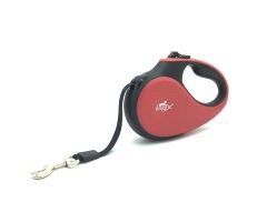 Doggie Soft Seri Otomatik Makaralı Gezdirme Tasması 50 kg / 5 M Kırmızı