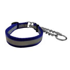 Reflektörlü Köpek Boyun Tasması 2 cm * Min: 32-Max: 50 cm Mavi