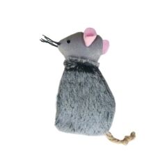 Kedi Otlu Peluş Fare Kedi Oyuncağı 6 cm-11 cm Gri