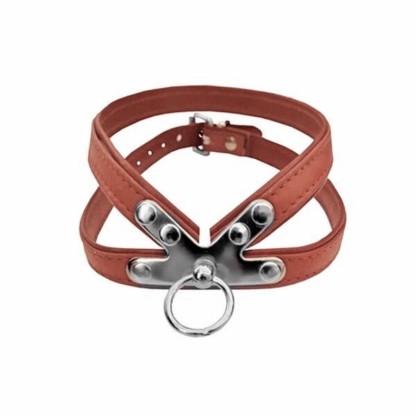 Doggie  Deri Göğüs Tasması 34-40 cm Kremit Rengi Medium