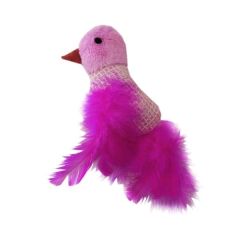 Kedi Oyuncağı Kedi Otlu Tüylü Kuş  8 cm- 15 cm Pembe