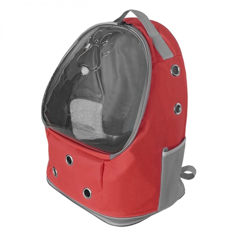 Patili Astronot Şeffaf Taşıma Sırt Çantası Kırmızı 24 x 32 x 42 cm