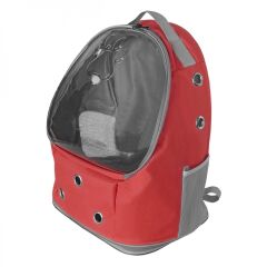 Patili Astronot Şeffaf Taşıma Sırt Çantası Kırmızı 24 x 32 x 42 cm