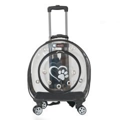 Markapet Premium Çekçekli Tekerlekli Kedi Köpek Taşıma Çantası 42 x 40 x 22 cm Siyah 15 kg