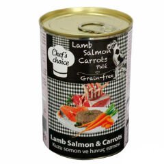 Chefs Choice Kuzu Etli, Somon Balıklı, Havuçlu Konserve Mama 400 gr