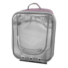 Markapet Deri İşlemeli Tekerlekli Kedi Köpek Taşıma Çantası 25x35x40 cm Açık Pembe