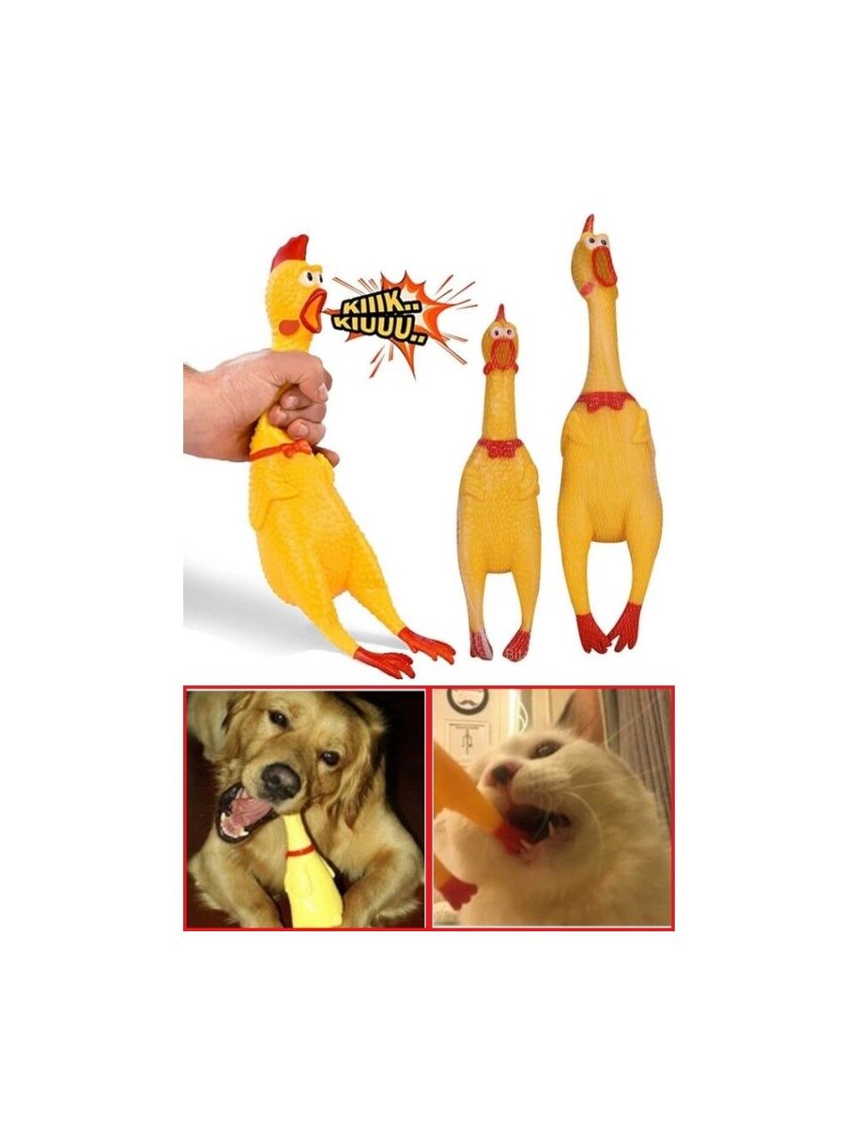 Sesli Horoz Eğlenceli Köpek ve Kediler İçin Sesli Öten Horoz Oyuncak 28 cm