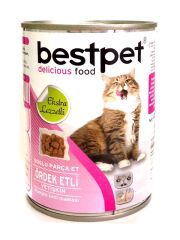 Bestpet Soslu Parça Ördek Etli Konserve Yetişkin Kedi Maması 415 gr