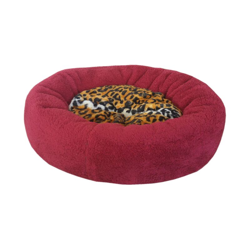 Yumuşak Kedi Köpek Yatağı 50 cm Bordo