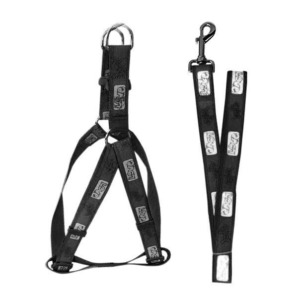Köpek Göğüs Bel Tasma Ve Gezdirme Seti 120*2.5 cm 30-45 cm*2.5 cm Siyah