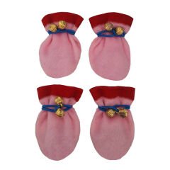 Dr.Sacchi Bağlamalı Köpek Ayakkabısı 4'lü Set 6-9 cm Pembe