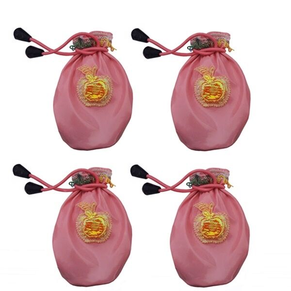 Elma İşlemeli Bağlamalı Köpek Ayakkabısı 4'lü Set 7-10 cm Pembe