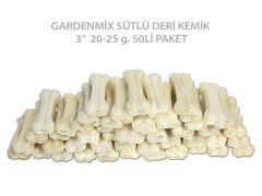 Garden Mix Sütlü Deri Kemik 8 cm 50 li