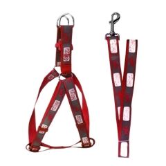 Köpek Göğüs Bel Tasma Ve Gezdirme Seti 120*1.5 cm 19-27 cm*1.5 cm Kırmızı