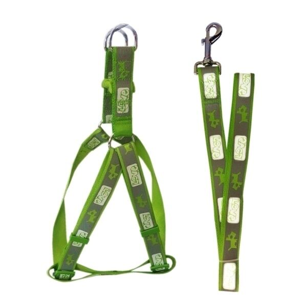 Köpek Göğüs Bel Tasma Ve Gezdirme Seti 120*2.0 cm 25-38 cm*2.0 cm Yeşil
