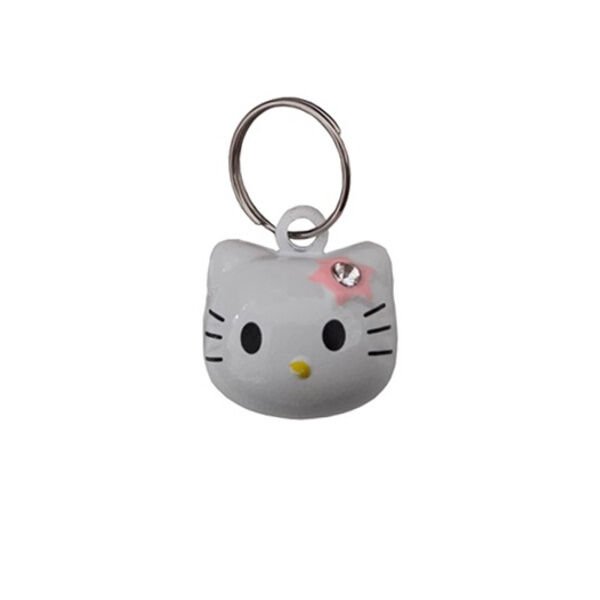 Doggie Küçük Kedi Kafası Şekilli Kedi Tasma Çanı 1-2 cm Beyaz