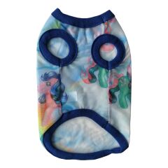 Kedi Köpek Kıyafeti Unicorn Mavi Yakalı Tişört L 33 cm
