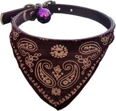 Fularlı Kedi ve Küçük Irk Köpek Boyun Tasması 27 cm Mürdüm