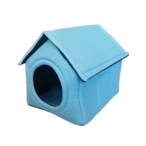 ANS Sünger Çatılı Kedi Köpek Kulübesi Mavi ø 45*50*60 cm
