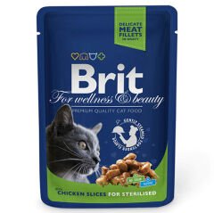Brit Premium Chicken Sterilised Tavuk Parçalı Kısırlaştırılmış Kedi Yaş Maması 100 Gr
