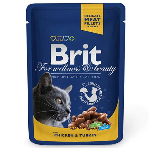 Brit Premium Chicken Turkey Tavuk ve Hindi Kedi Yaş Maması 100 Gr