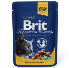 Brit Premium Chicken Turkey Tavuk ve Hindi Kedi Yaş Maması 100 Gr