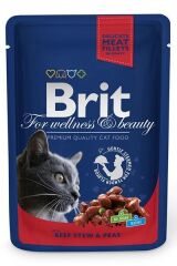 Brit Premium Cat Pouches with Beef Stew & Peas 100 gr