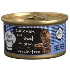 Chefs Choice Gravy Tavuklu Biftekli Tahılsız Kedi Yaş Mama 80 gr