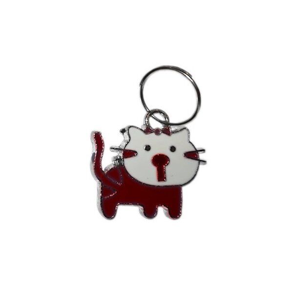 Kedi Köpek Tasma Aksesuarı Kedili İsimlik 1.5×2 cm Kırmızı