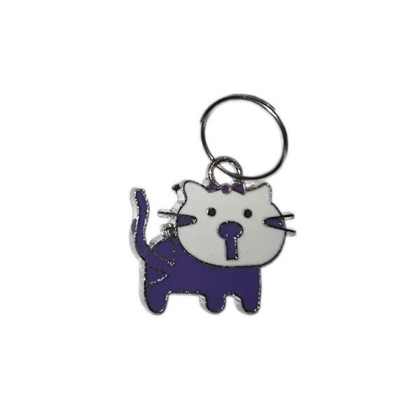 Kedi Köpek Tasma Aksesuarı Kedili İsimlik 1.5×2 cm Mor