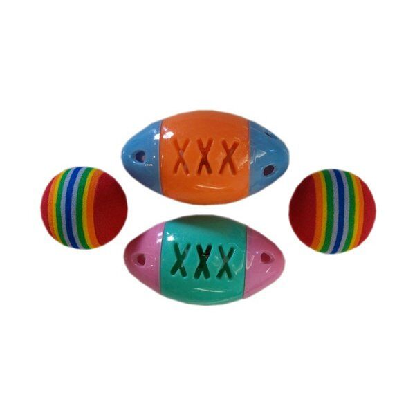 Hangyi kedi oyuncağı dörtlü set çıngıraklar-toplar 4-7 cm