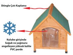 Tommy Ahşap Köpek Kulübesi 84x102x87 Large