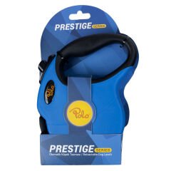 Polo Prestige Makaralı Otomatik Tasma XS 3 Metre - 8 kg Mavi-Siyah