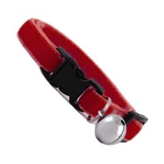 Markapet Kedi Boyun Tasması Kadife Dokulu Çanlı 1*30 cm Kırmızı
