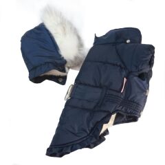 Angel Coat Navy Küçük Irk Kapşonlu Mont Yağmurluk Large