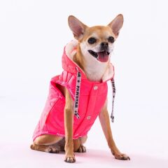 Pawstar Neon Fuchsia Railway Vest Köpek Montu 2XLarge 38x43x58 cm