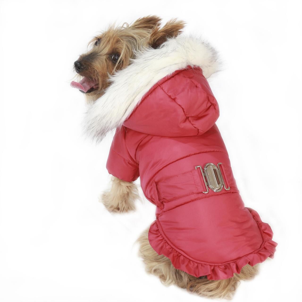 Angel Coat Cherry Küçük Irk Kapşonlu Mont Yağmurluk X Large