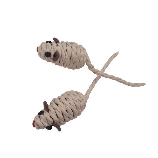 Kedi Oyuncağı Hasır Örgü Fare 2*5*12 cm