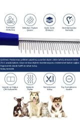 Tüy Açma Tarağı Kedi Köpek Kıtık Topak Açıcı Ergonomik Evcil Hayvan Bakım Tek Taraflı Metal Tarak