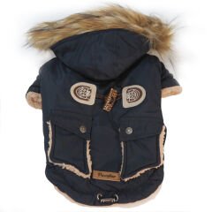 Antler Buttoned Coat Küçük ve Orta Irklar İçin Kapşonlu Köpek Montu X Large