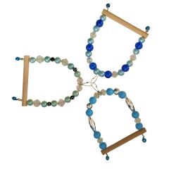 Renkli Boncuklu Ve Çanlı Kuş Salıncağı 9-11 cm Mavi