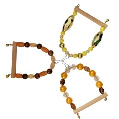 Renkli Boncuklu Ve Çanlı Kuş Salıncağı 9-11 cm Sarı