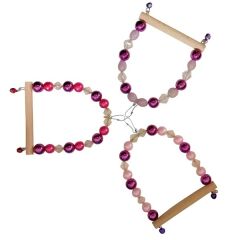 Renkli Boncuklu Ve Çanlı Kuş Salıncağı 9-11 cm Mor