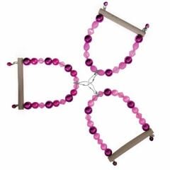 Renkli Boncuklu Ve Çanlı Kuş Salıncağı 9-11 cm Pembe