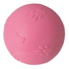 Pati Desenli Termoplastik Sert Köpek Oyun Topu 6 cm Small Pembe